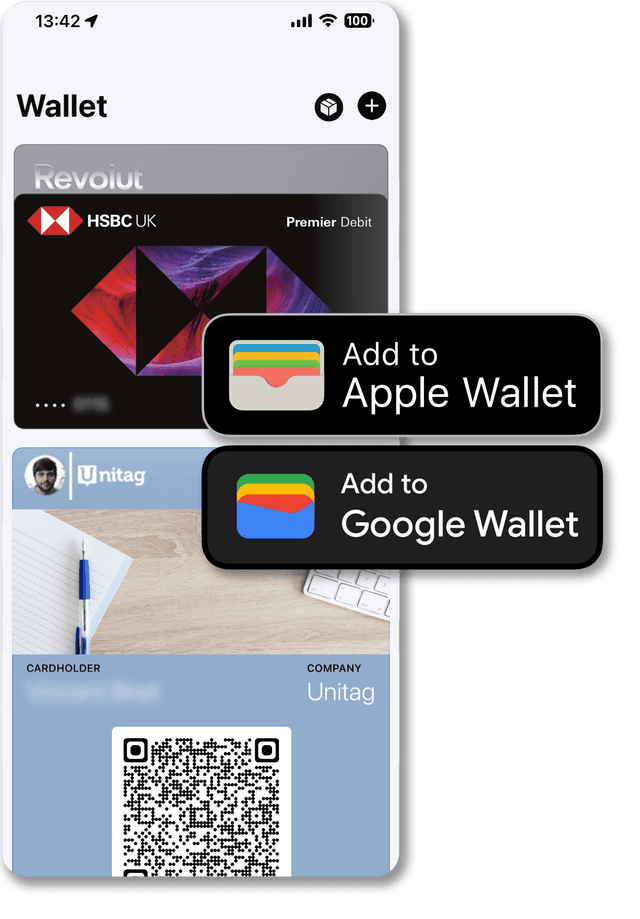 vCard pro on android and iOS wallets Digital business card on android and iOS